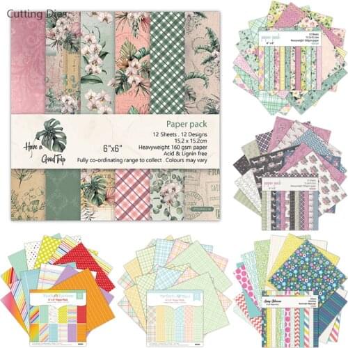 12 Sheets Art Flower Pattern Scrapbooking Paper Pack Background Paper Crafts For Card Making DIY Home Decorations