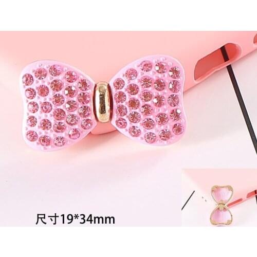 2pcs Do Dower 3D Alloy Stickers for Phones little bow tie DIY Decoration Cell Phone Accessories/Charms/pendant/Jewelry Findings