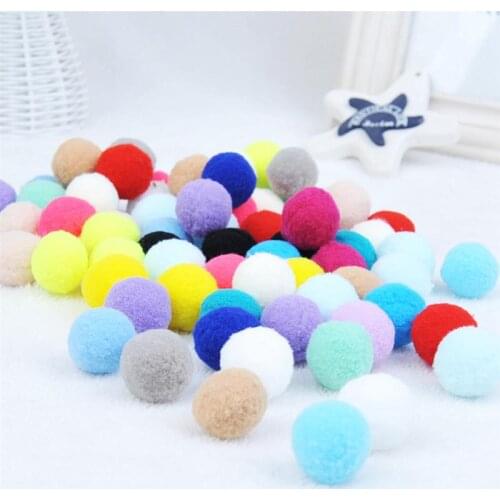 30/70Pcs Cat Toys Stretch Plush Ball 0.98in Cat Toy Ball Creative Colorful Interactive Cat Pom Pom Cat Chew Toy Pet Supplies