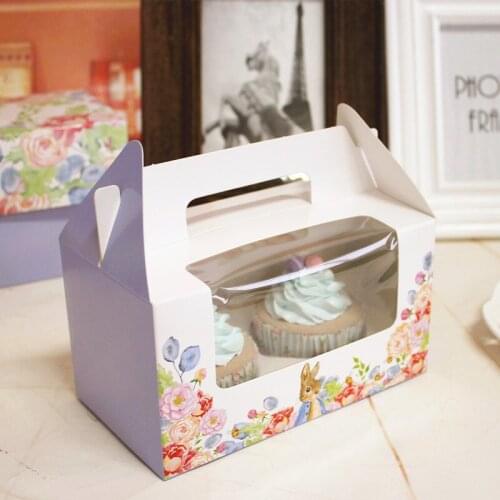 30PCS/LOT Paper Single Cupcake Cake Case Wedding Party Favor Muffin Pod Dome Holder Boxes with Handle PVC Window Muffin Cake Box