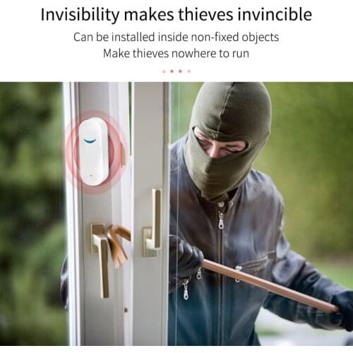 433MHz Window Door Magnetic Detector Home Wireless Anti-Theft Sensor, Graffiti Home and Outdoor Security Alarm Device