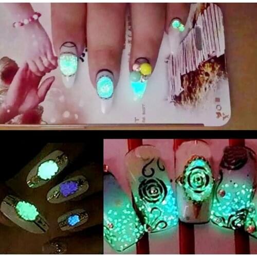 7g new nail accessories luminous drift sand sandstone fluorescent light nail art luminous gem crystal sand
