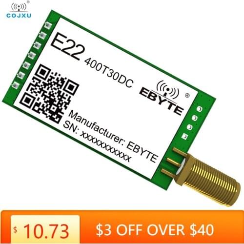 LoRa Wireless Module SX1262 433MHz 470MHz 490MHz 30dBm 10km UART RF Chip Transceiver Receiver Transmiter cojxu E22-400T30DC
