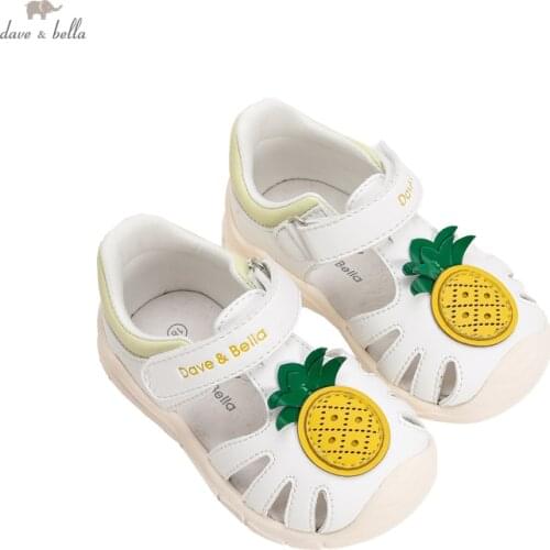DB17649 Dave Bella summer fashion baby girls cartoon sandals new born infant shoes girl sandals cute shoes