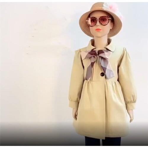 Kids Girls Trench Coat Brand Plaid Jacket 2-6 Years Teenage Girls Clothing 2020 Back To School Autumn Outerwear Children