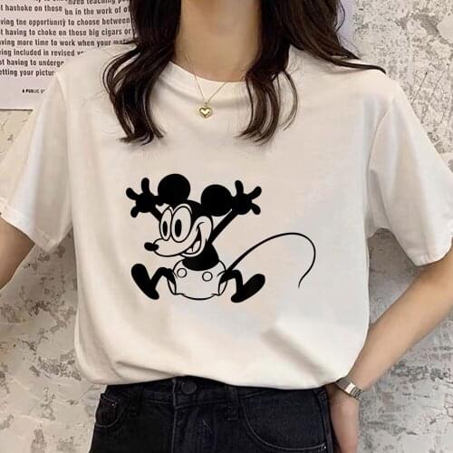 Disney Classic Mickey Mouse Graphic T-shirt Women Summer Funny Streetwear Tshirt Harajuku Casual Female T Shirt