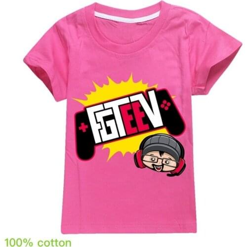 Girls Cotton Halloween clothes Fgteev T-shirt cosplay Children Cotton Tshirt Funny Youth thanksgiving Short Sleeve Tees Big girl