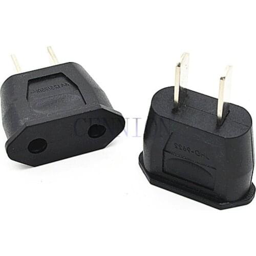 Copper EU Euro to US America Mexico Canada AC Power Plug Travel Adapter Converter 100pcs small parcel way