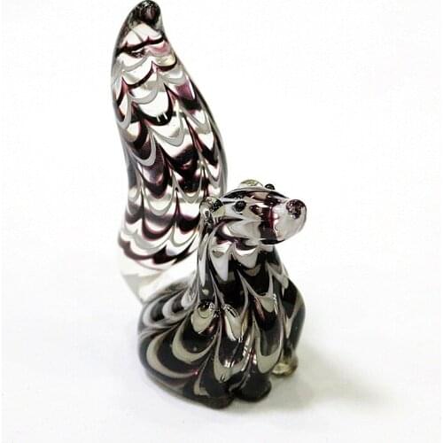 Miniature Handmade Glass Squirrel Figurine Craft Ornaments Cute Animal Collection Creative Design Holiday Kids Gifts Home Decor