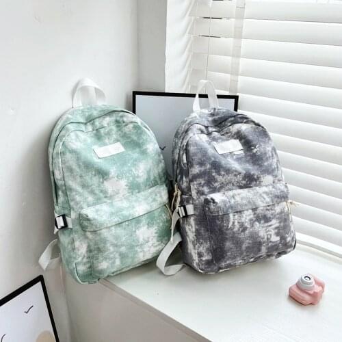Fashion Tie Dye Printing Women Backpack Casual Canvas Students School Bags Female Daily Large Capacity Travel Rucksack Handbags