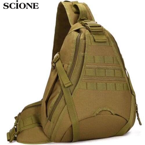Men Tactical Backpack Single Shoulder Bag Chest Bags Molle Army Military Crossbody Outdoor Camping Sling Waterproof Sac XA146WA