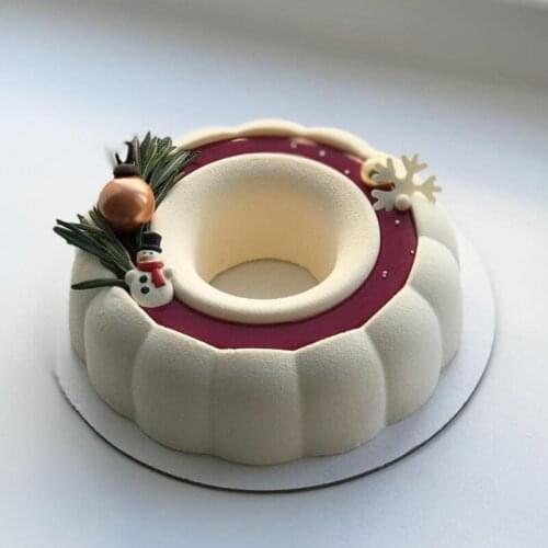 2020 New Pattern Groove Silicone Cake Mold Round Mousse Mold Qifeng Cake DIY Cake Mold Baking Mold