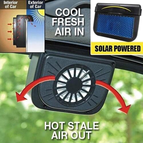 New Solar Powered Auto Window Fan Colder Air Vent Cooling with Ventilation Rubber Solar Cooler Car Stripping Radiator Fan Exhau