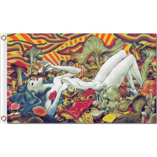Psychedelic Trippy Art Fabric poster 3x5ft