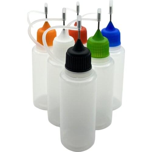 5pcs Empty 20ml Plastic Dropper Bottles With Screw Metal Needle Cap E Liquid Needle Vial