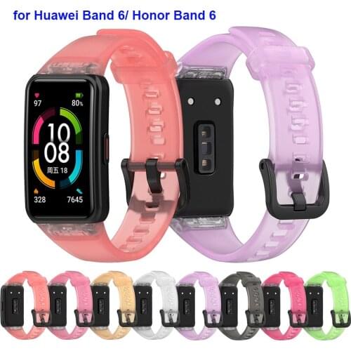 Strap for Huawei Band 6 Replacement Bands Crystal TPU Wrist Strap For Huawei Honor Band 6 Wristband Accessories