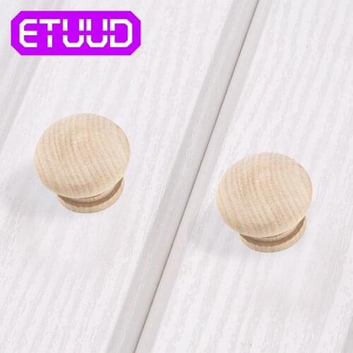 50pcs 28/34/44mm Natural Hardware Drawer Wardrobe Knobs Handles Crude wood Cupboard Wooden Door Pull Kitchen Cabinet Furniture