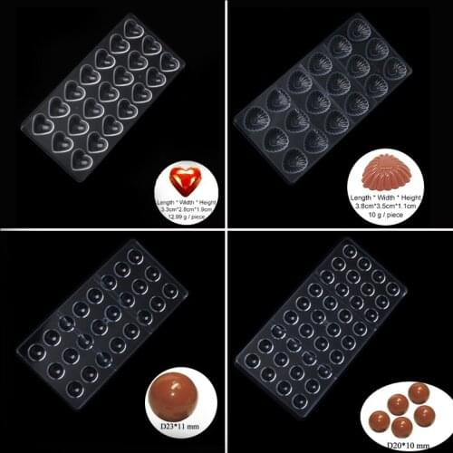 SHENHONG Polycarbonate Candy Mould Chocolate Mold Anniversary Party Confectionery Form Dessert Baking Pan Decorating Tools