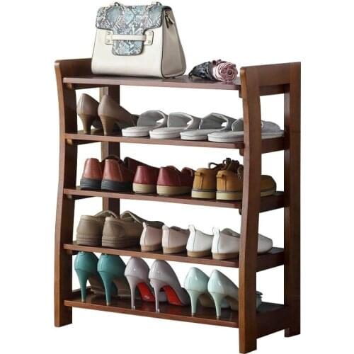 Solid wood shoe rack multi-layer shoe rack shoe rack Nordic door simple assembly shoe rack storage rack