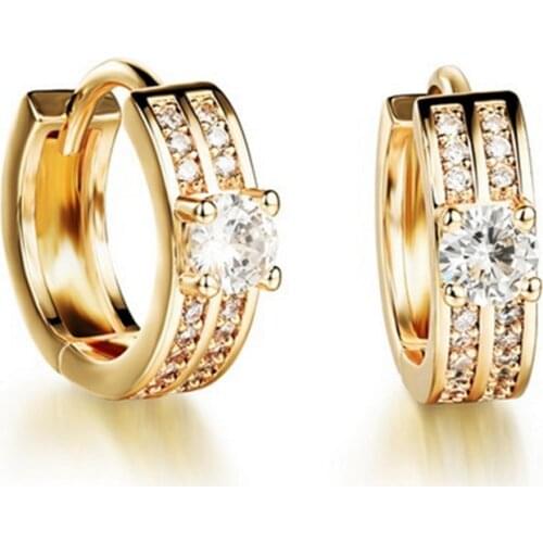 Bridal Jewelry Yellow Gold Filled Womens Wedding Jewelry Hoop Earrings