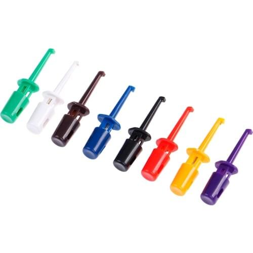 10/12PCS Mini Single Test Hook Clip Test Probe For Electronic Testing IC Grabber Large Size Round Crocodile Clip Hook Test Clip