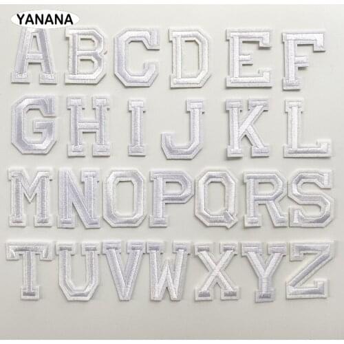 English Alphabet Letter Embroidered Iron On Patch For Clothing Badge Paste For Clothes Bag Pant DIY
