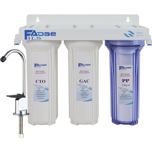 High Quality!3-Stage Under Sink Drinking Water Filtration System Includes Sediment 5 microns, CTO Carbon Block, and GAC Filters