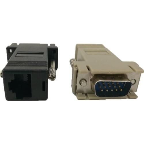 High Quality Network Cable Adapter VGA Extender Male To LAN CAT5 CAT5e CAT6 RJ45 Female 50pcs/lot