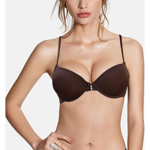 Vogue Secret Soft Bra Underwire Bralette Simple BH Plunge Rhinestone Bras Womens Beautiful Black Brown White Quality Lingerie