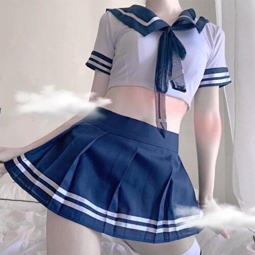 Women Sexy Cosplay Lingerie Student Uniform Cosplay school girl Set Ladies Sexy Costume Babydoll Dress Lace Miniskirt Outfit