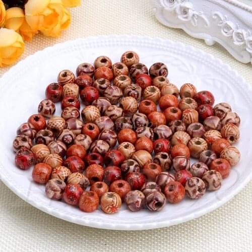 100pcs Mixed Wood Round Beads for Jewelry Making Loose Spacer 10mm HOT
