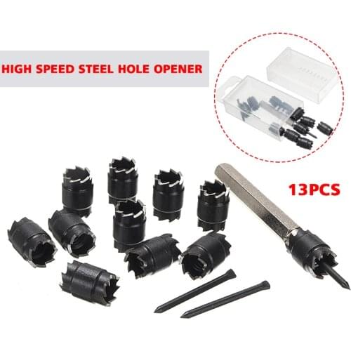 13Pcs 3/8in Double Sided Rotary Spot Weld Cutter High Hardness HSS Drill Bit Remover Welder Cut Tool Set