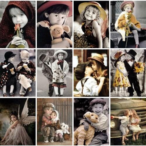 Huacan Diamond Embroidery Princess 5D Cross Stitch Diamond Painting Angel Rhinestones Square Full Drill Craft Diamond Mosaic Set