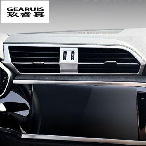 Car Styling AC Front air Outlet Trim Frame Decoration Central control panel Stickers Cover For Audi Q3 2019 Interior Accessories