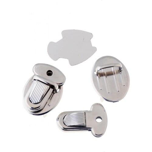 Free Shipping 10 Sets Metal Hook Box Latches Clasp Bag Box Lock Purse Lock Silver Tone 35x25mm J3420