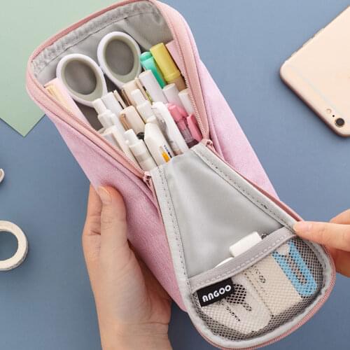 Large Capacity Standing Pencil Case Comfort To Store And Protect Pen Pencil Pouch Bag For Teen Girl Boy Student