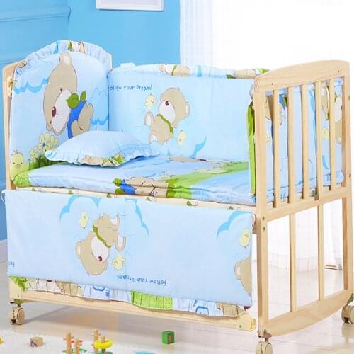 Baby nursery Nordic Design Baby Bed Thicken Bumper One-piece Crib Around Cushion Cot Protector Pillows Newborns Room Decor