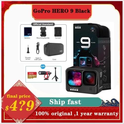 GoPro HERO 9 Black Underwater Action Camera 4K 5K with Color Front Screen, Sports Cam 20MP Photos Live Streaming pk gopro hero 5