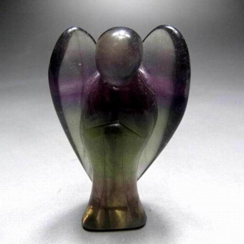 2"/39g Fluorite Angel Handmade Stone Carving - crystals and stones healing Mineral specimen Home Decor feng shui L0103/18