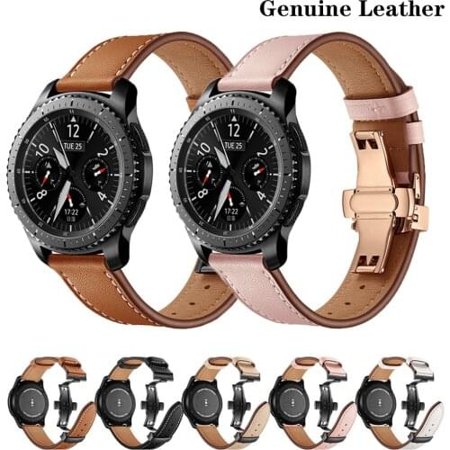 Italy Leather strap For samsung galaxy watch 3 45mm/46mm Gear s3 frontier belt bracelet Huawei gt-2-2e-Pro 46 mm 22mm watch Band