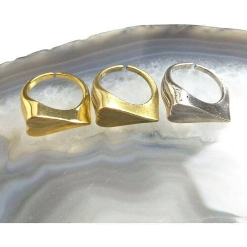 5pcs New Punk Hiphop Style Heart Adjustable Ring Gold Plated Love Romantic Jewelry For Valentine Day Anniversary Wedding Gift Y