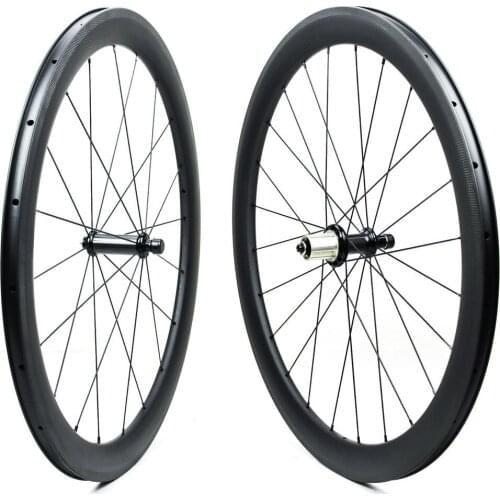 700c Carbon Road Bike Wheel 47mm Wider Aero Rim Tubeless Ready with Powerway R36 Straight Pull Hub and Pillar Wing20 4.3g Spokes