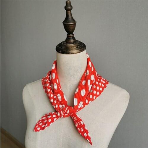 HOT SELLING Miyake pleated style diamond fashion dots print scarf IN STOCK