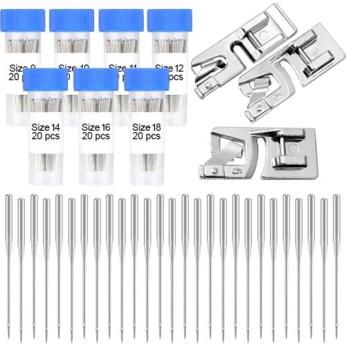 LMDZ 143 Pcs Sewing Machine Presser Foot Rolled And Household Sewing Machine Needles DIY Sewing Accessories Tool