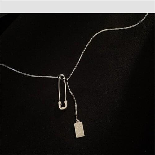 Miuoxion Fashion Retro Pin Square Card Necklace Personality Punk Party Jewelry For Women Feature Namour Charm Gift All Seasons