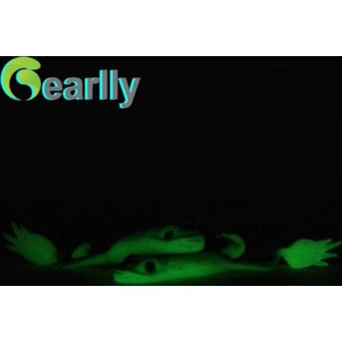 2017 new good quality 10pcs/lot soft fishing luminous frog lure light in the darkness snake head killer