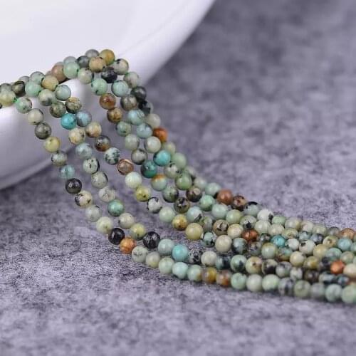 Loose beads africa turquoise round 3mm 15" for DIY jewelry making FPPJ wholesale beads nature gem stone