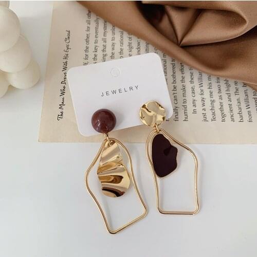 Autumn/winter New Fashion Geometric Shape Pendant Fashion Trend Female Earrings Geometric Lovely Circular Arc Earrings Women