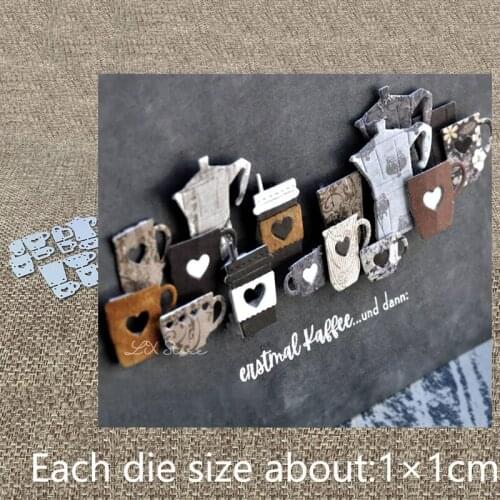 New Design Craft Metal stencil mold Cutting Dies 12pcs heart cup decoration scrapbook die cuts Album Paper Card Craft Embossing