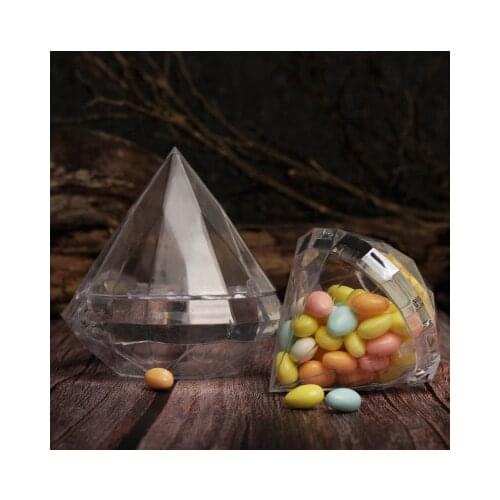 Transparent Diamond Shape Candy Box Clear Plastic Container Box For Wedding Party Home Decor Favors Candy Box Gift S/l Size